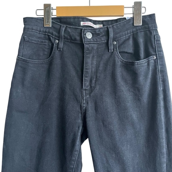 Levi’s 721 High Rise Skinny Jeans Soft Black Size 29 - Picture 3 of 16